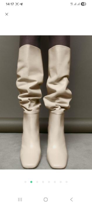 Шкіряні сапоги демісезон Zara