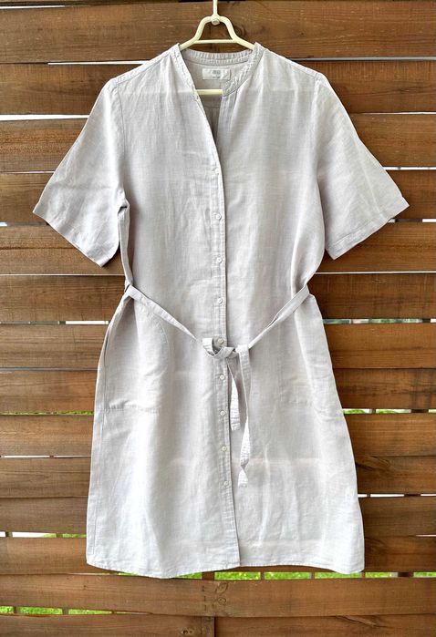 Sukienka lniana Uniqlo boho old money r. M