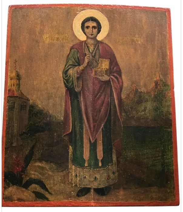 Икона Целителя Пантелеймона 19 век