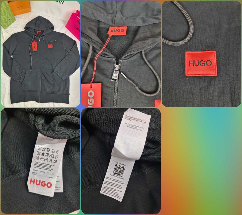 Bluza męska rozpinana kaptur boss maly znaczek hugo