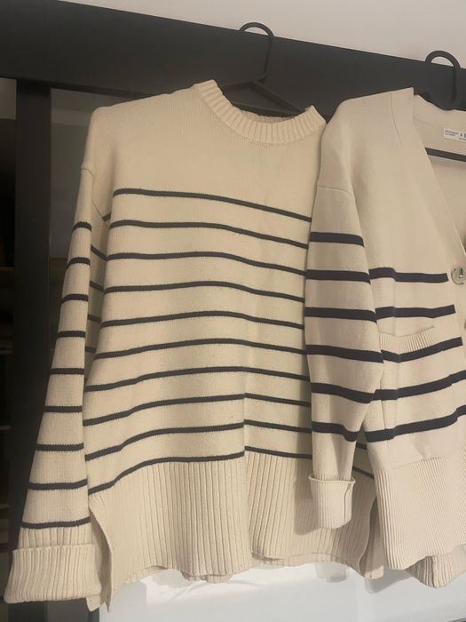 2 swetry paski Zara primark rozpinany