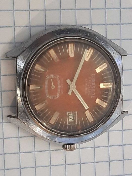 Часы швейцарские винтажные коллекционные Girassol Precisao