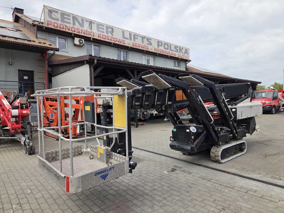 podnośnik koszowy na gąsienicach 22 m omme 2200 rbd hybryda silnik kubota + akum. pająk zwyżka teupen leo 21 ruthmann cmc bluelift easylift socage