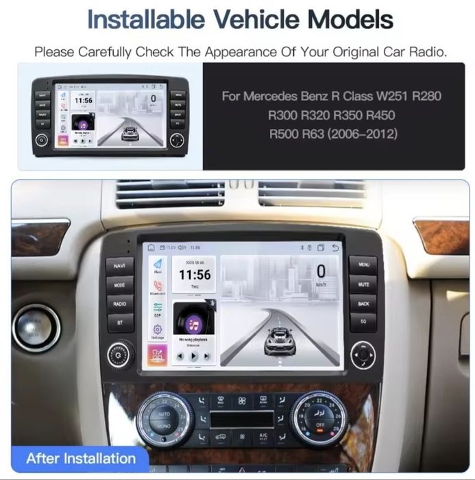 Магнитола Android для Mercedes R class w251 ML w164