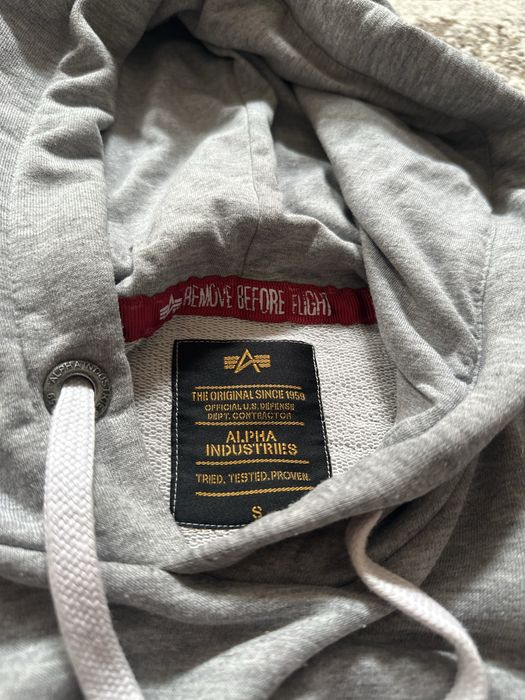 Оригінальне худі Alpha Industries Basic Small Logo (Grey Melange)
