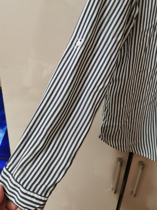 Koszula shirt damska Zara basic 38 M długi rękaw wywijany paski paseczki