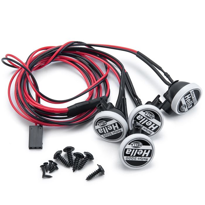 Oświetlenie LED do modelu rc 4 reflektory Hella 6-7,4V TRAXXAS AXIAL