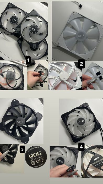 11 ВИДІВ вентилятор\куллер asus rog,msi,be quiet,NZXT ,deepcool,arctic