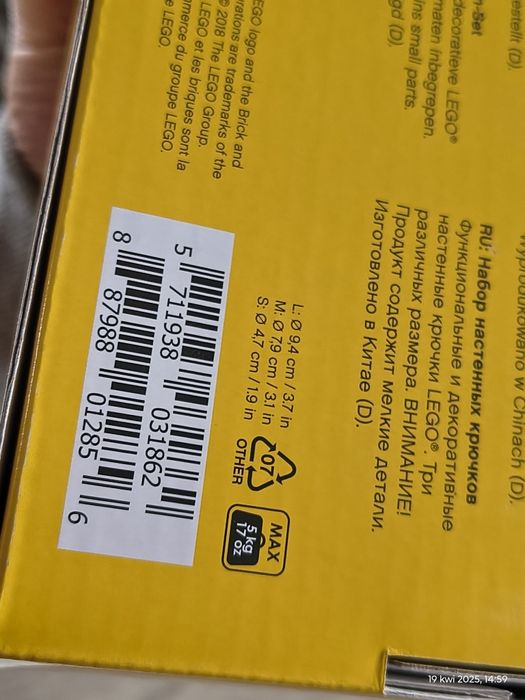 LEGO kolorowe wieszaki 3 sztuki 4016