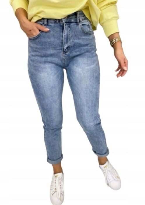 Jeansy spodnie MOM FIT wysoki stan M.Sara 36/38