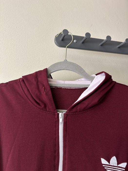 Casaco de fato de treino vermelho bordo Adidaa