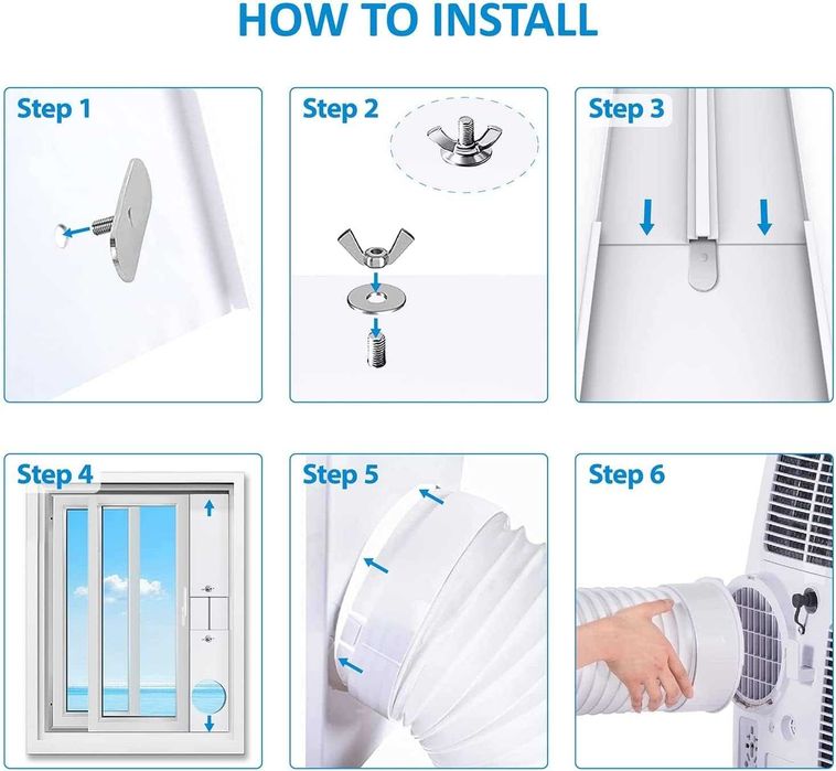 3 Kits de vedação de janela universal ar condicionado portátil - 15 cm