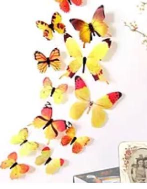 Бабочки наклейки на стену, декор на стену, метелики для декора