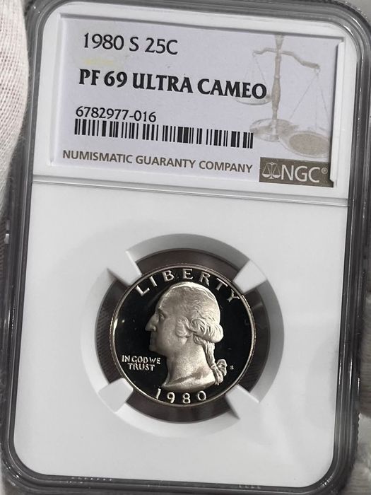 25 центів 1980р. $ США, квотер! Вашингтон. Сплав. Пруф. Високий грейд.