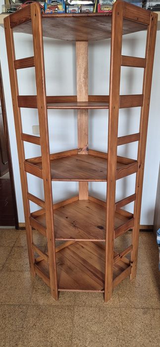 Estante l de canto em pinho