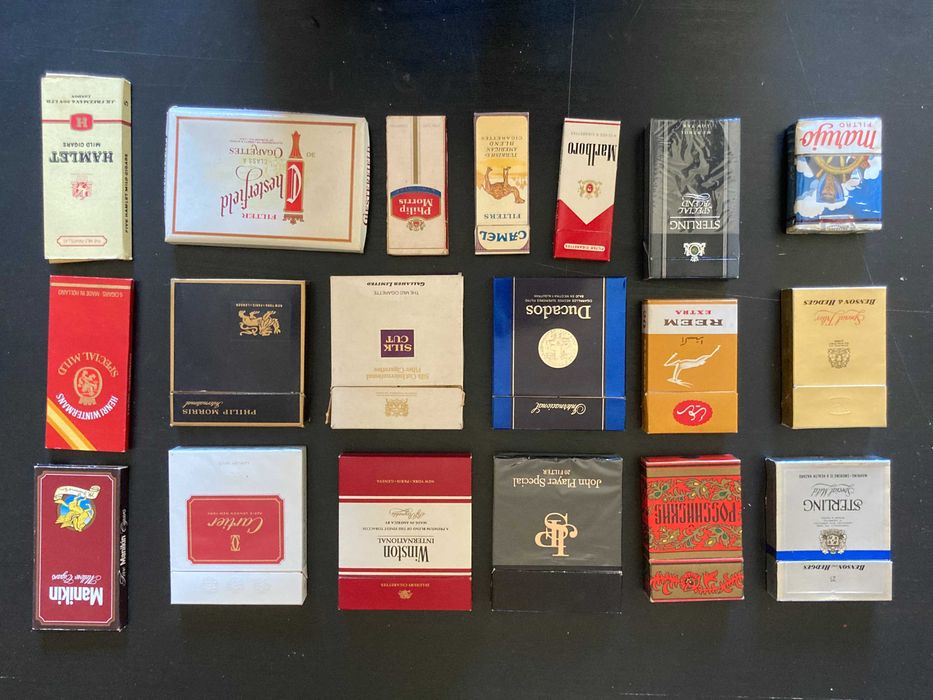 Coleção de Maços de Tabaco Vazios, anos 1980/90 vintage