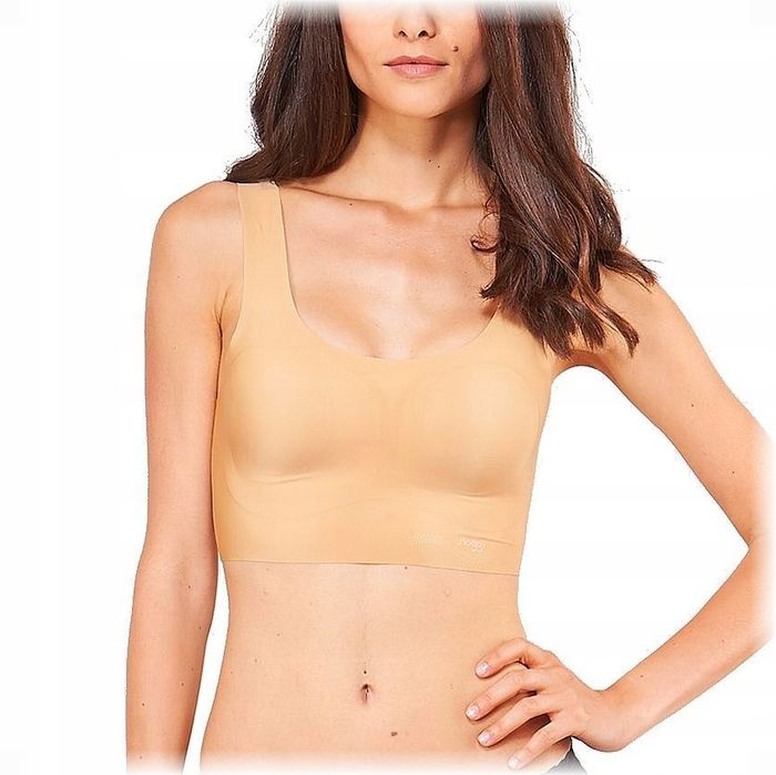 Sloggi biustonosz beżowy cielisty zero feel Top wygodny bez fiszbin XS