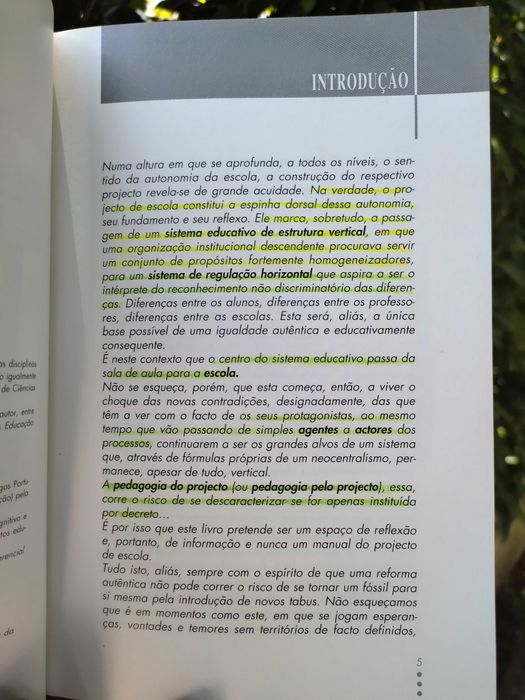 A construção do projecto de escola (Adalberto Dias de Carvalho)