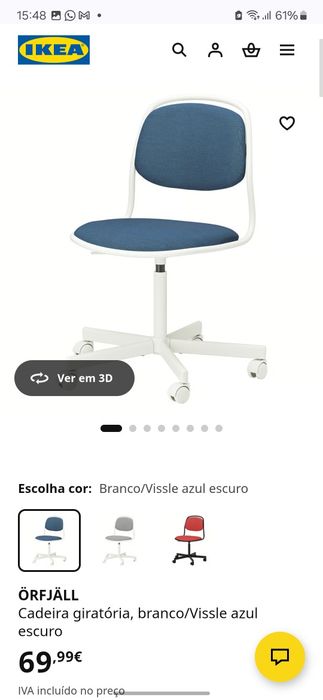 Cadeira  Giratória  ÖRFJÄLL Ikea