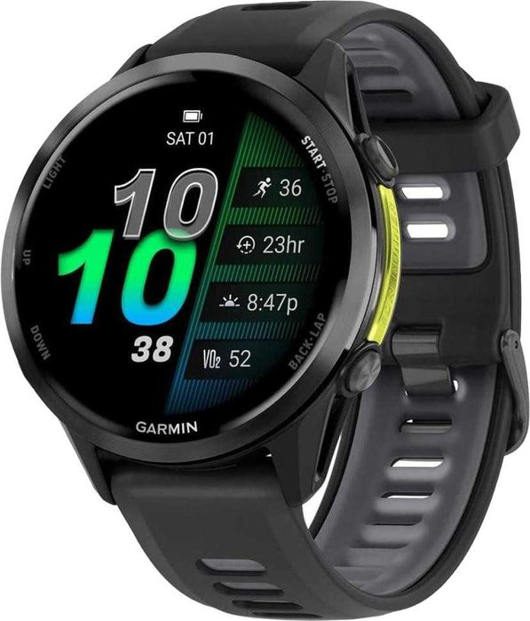 Garmin Forerunner 970 010-02969-00 Carbon Gray DLC Titanium with Black Case and Black/Translucent Whitestone Band
