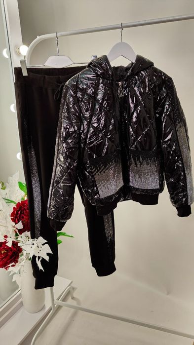 Костюм-куртка і штани Турція зі стразами батал 52-56