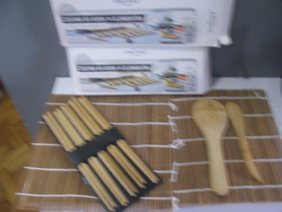 Nowy zestaw bambusowy do sushi 14 elementów Smukee