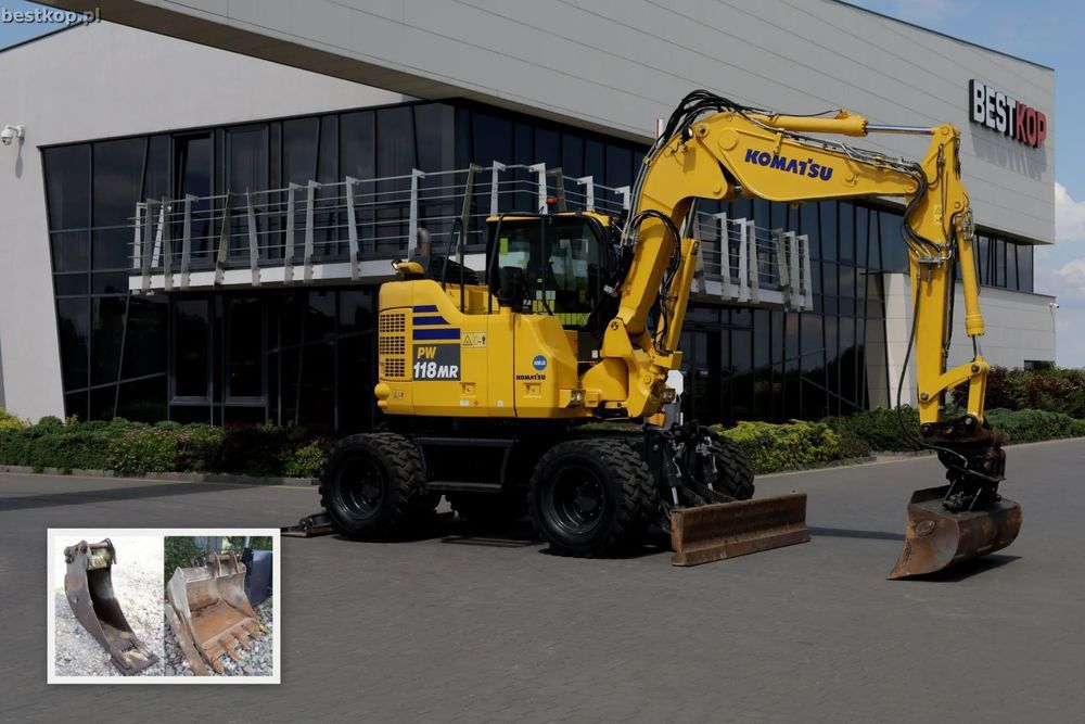 Komatsu PW118MR-11  | 2020r | TYLKO 3990 mth | Centralne | 3 łyżki | Osie skrętne | IDEAŁ