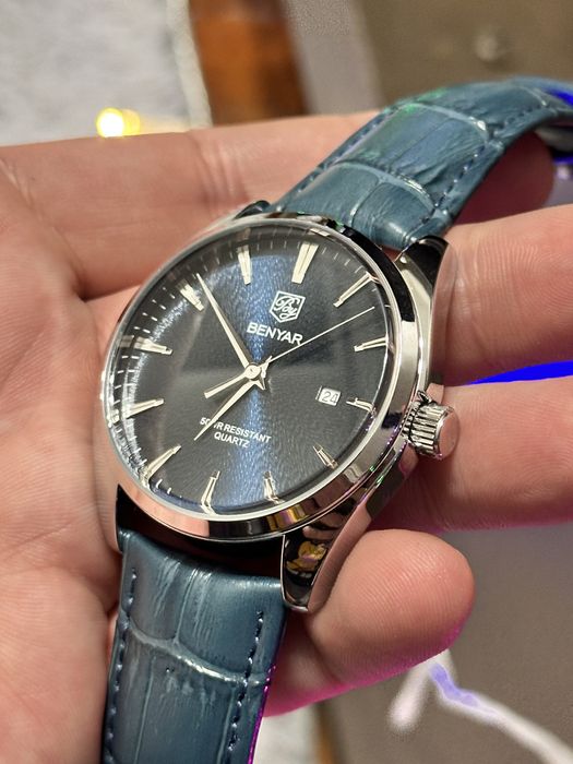 Часы benyar синие кварц