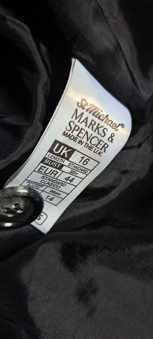 Marks &Spencer Czarny płaszcz wiązany Roz 44