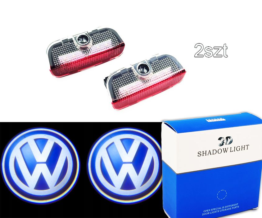 Projektory Logo Led Hd 2szt VW Golf V VI VII Plus Jetta Passat B6 B7 CC Sharan Touareg Tiguan Eos Scirocco