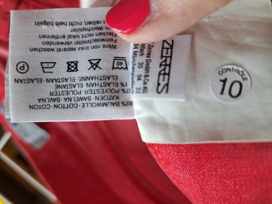 Nowe spodnie 44 czerwone Zerres