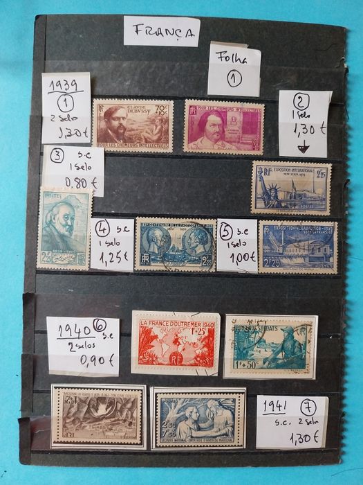 Selos da França- 1939 a 1949 . Ref.12/02