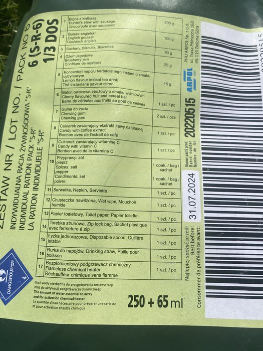 Wojskowa racja żywnosciowa (S-R-6)