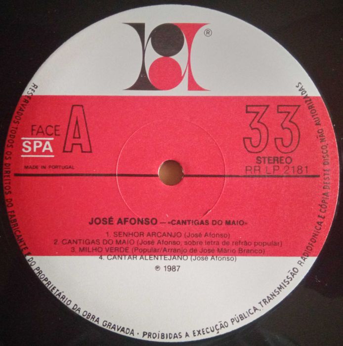 José Afonso	- - - - -		Cantigas do Maio	- - - - -	LP