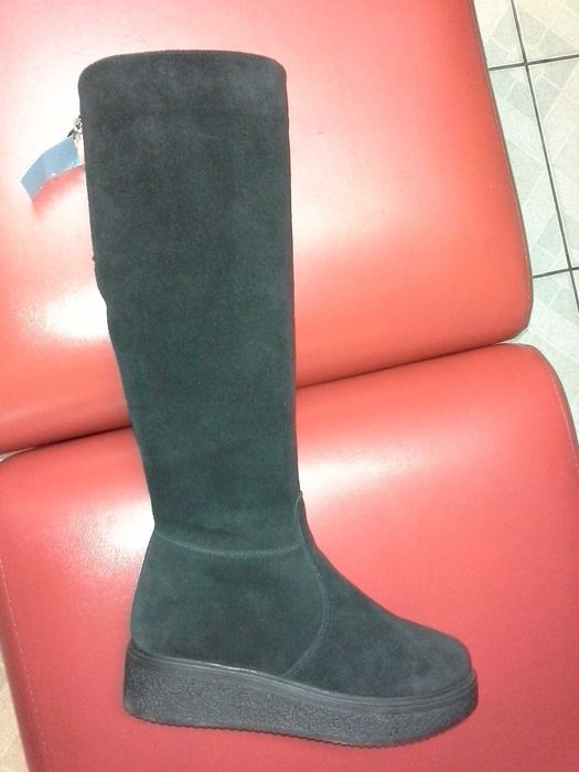 Сапоги зимние на танкетке распродажа натуральная кожа