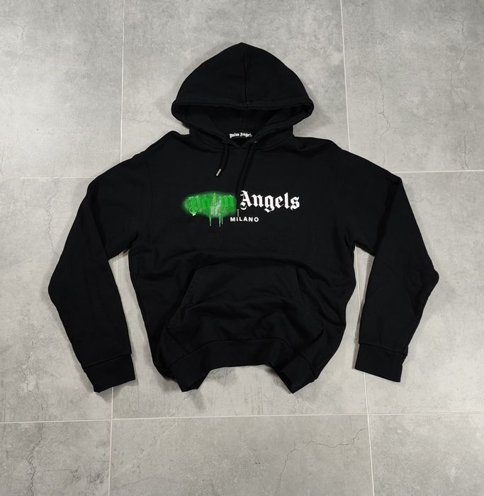 Palm Angels Milano Sprayed Logo Hoodie Black