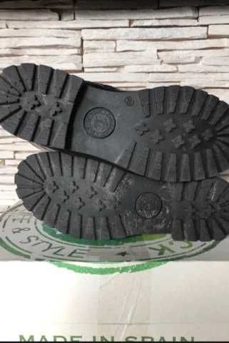 Czarne workery botki trapery Panama sznurowane na suwak r. 39