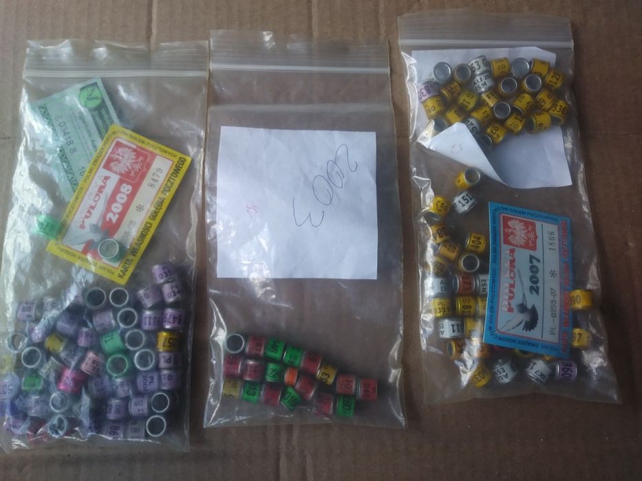 Obraczki dla golebi stare