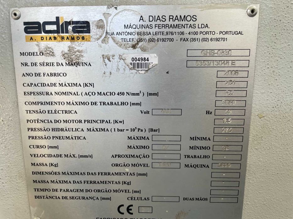 GUILHOTINA HIDRÁULICA ADIRA GHB-0630