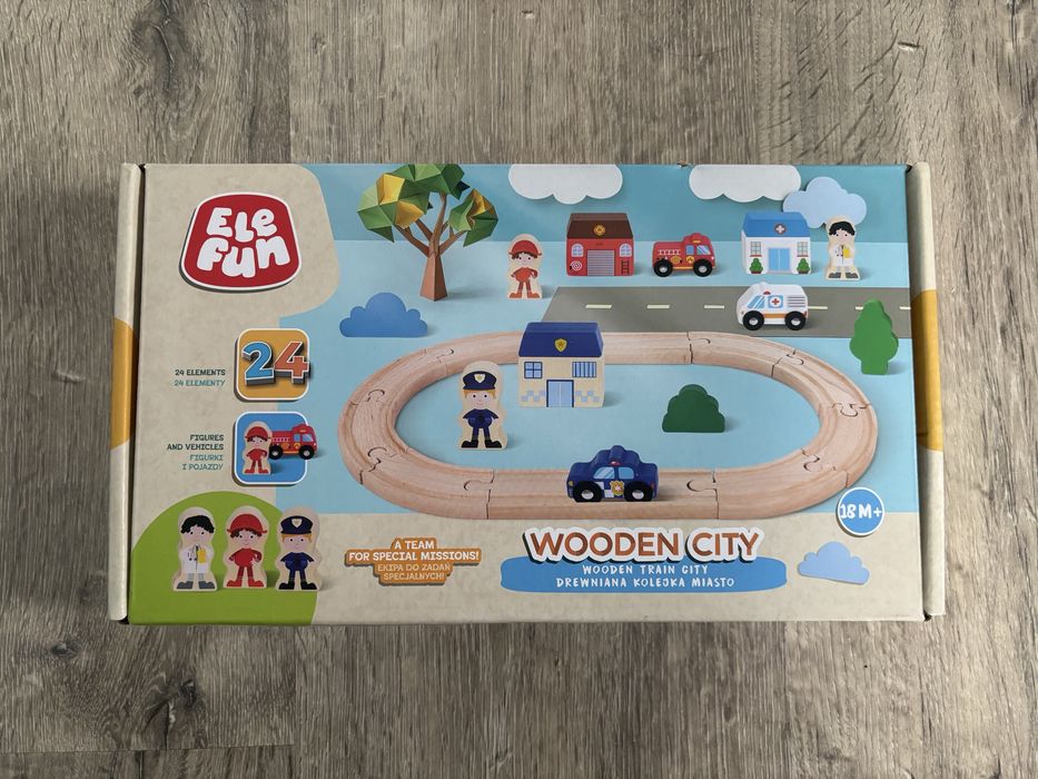 Zabawka tor drewniany nowa prezent