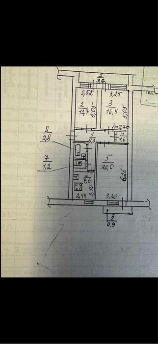 3 кімнатна квартира 77 м2 по вулиці Писаржевського.