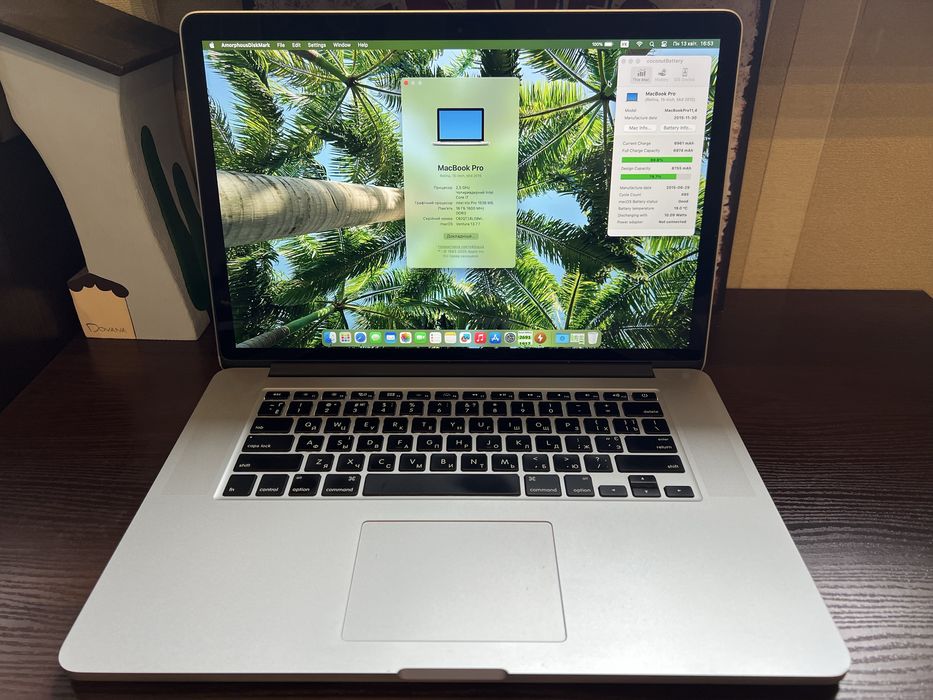 Оригінальна батарея до 5 годин, MacBook Pro 15 A1398 2015, 16/256Гб, macOS Ventura