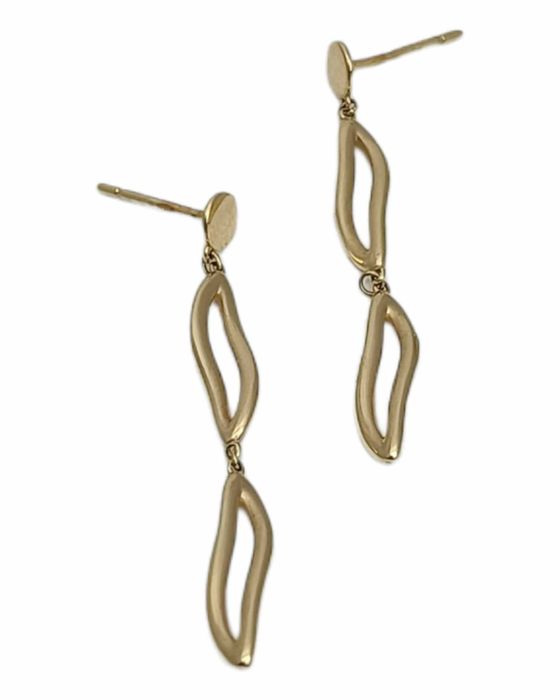 Złote, nowoczesne kolczyki od Dall’Acqua sztyft