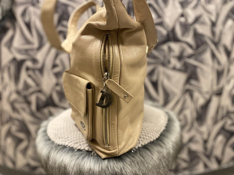 Valentini kremowa torba na ramię - skóra