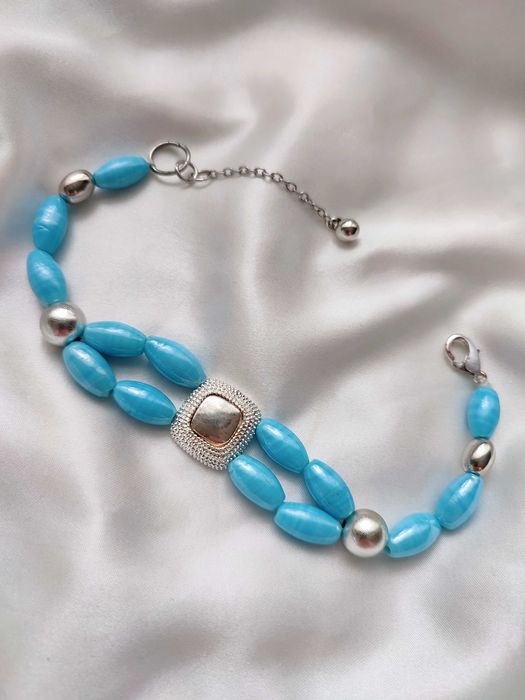 Комплект: Винтажный браслет и серьги,  стекло Murano, Венеция