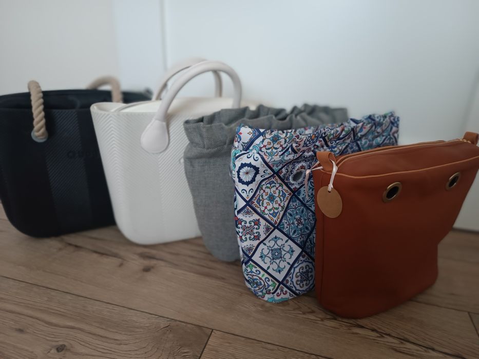 Obag mini jodełka czarna biała 5 organizerów