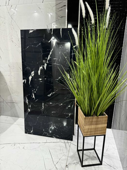 Gres czarny marmur połysk 120x60, luksusowy gres polerowany - gat. I