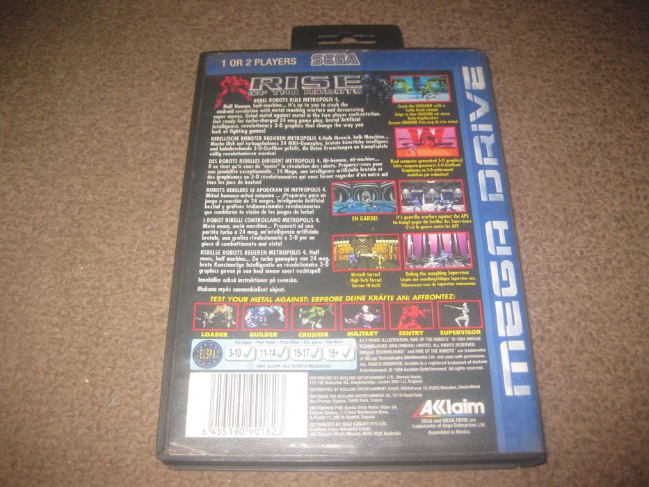 Jogo "Rise Of The Robots" para Sega Mega Drive