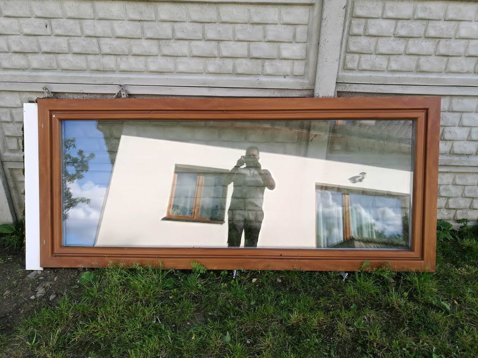 Okno oknoplast platinium evolution 3szyby 98x227 orzech