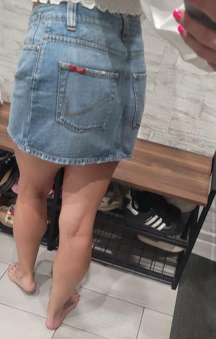 Спідниця  ONLY Jeans S/M міні коротка голуба синя Б/у